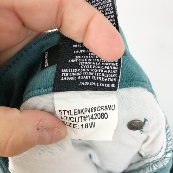 KUT FROM THE KLOTH Diana Skinny Corduroys 18W Spruce Green High Rise Stretch NWT - Picture 8 of 8